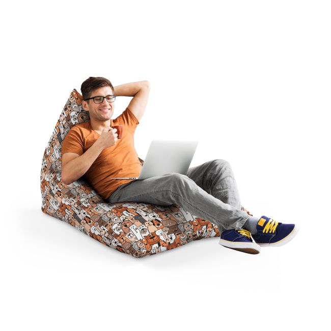 Fotoliu Units Puf Bean Bag tip Lounge, impermeabil, indoor/outdoor, sac interior, cu maner, 155 x 83 x 65 cm, invazia animalelor BEANUNB-LGA-L-EXT-109