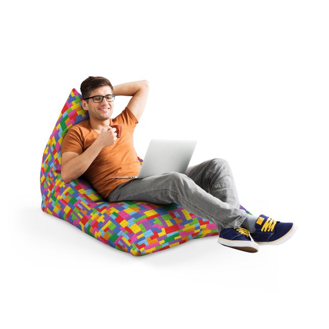 Fotoliu Units Puf Bean Bag tip Lounge, impermeabil, indoor/outdoor, sac interior, cu maner, 155 x 83 x 65 cm, lego tetris BEANUNB-LGA-L-EXT-034