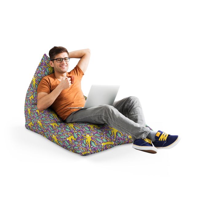 Fotoliu Units Puf Bean Bag tip Lounge, impermeabil, indoor/outdoor, sac interior, cu maner, 155 x 83 x 65 cm, maimute in copac BEANUNB-LGA-L-EXT-117