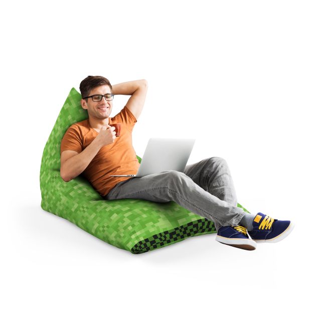Fotoliu Units Puf Bean Bag tip Lounge, impermeabil, indoor/outdoor, sac interior, cu maner, 155 x 83 x 65 cm, minecraft creeper BEANUNB-LGA-L-EXT-130