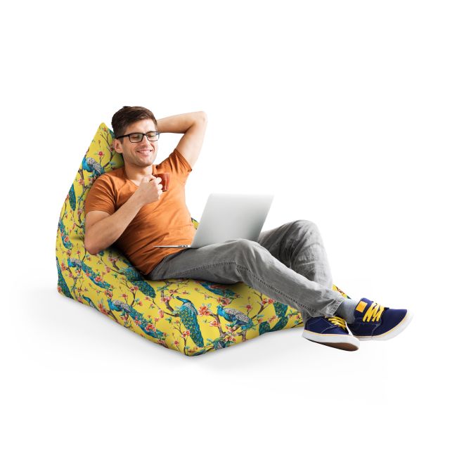 Fotoliu Units Puf Bean Bag tip Lounge, impermeabil, indoor/outdoor, sac interior, cu maner, 155 x 83 x 65 cm, pauni BEANUNB-LGA-L-EXT-113