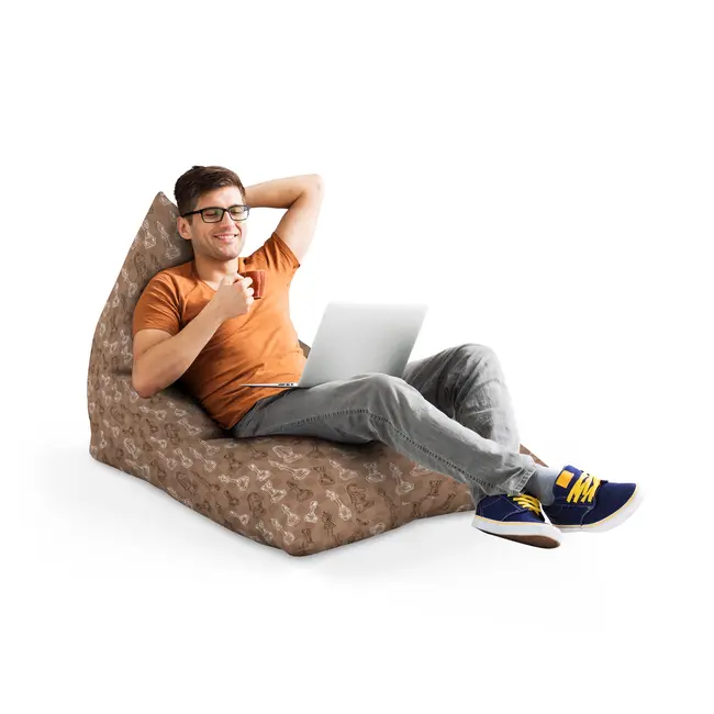 Fotoliu Units Puf Bean Bag tip Lounge, impermeabil, indoor/outdoor, sac interior, cu maner, 155 x 83 x 65 cm, piese sah maro BEANUNB-LGA-L-EXT-127