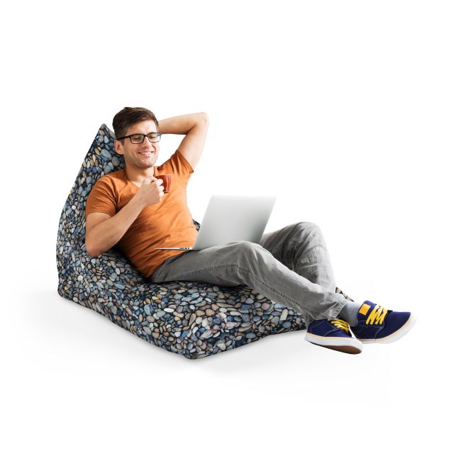 Fotoliu Units Puf Bean Bag tip Lounge, impermeabil, indoor/outdoor, sac interior, cu maner, 155 x 83 x 65 cm, pietricele BEANUNB-LGA-L-EXT-018