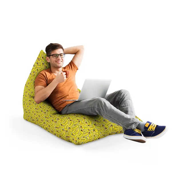 Fotoliu Units Puf Bean Bag tip Lounge, impermeabil, indoor/outdoor, sac interior, cu maner, 155 x 83 x 65 cm, rate galbene cool BEANUNB-LGA-L-EXT-116