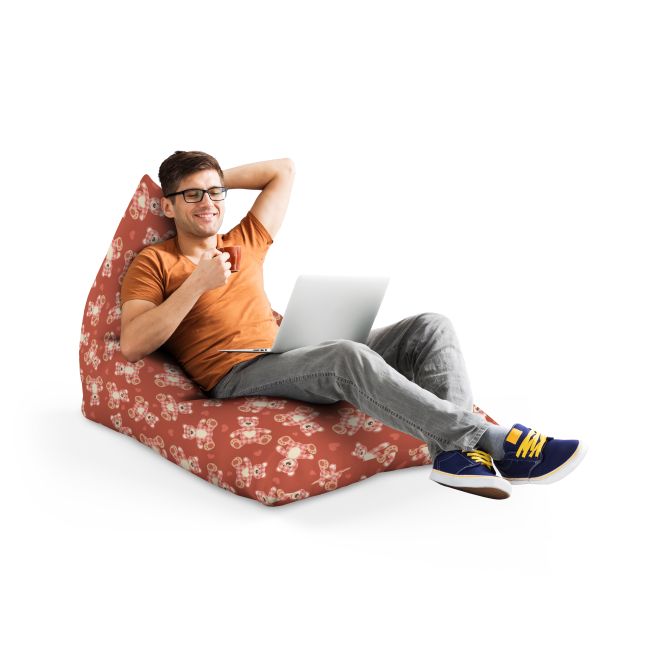 Fotoliu Units Puf Bean Bag tip Lounge, impermeabil, indoor/outdoor, sac interior, cu maner, 155 x 83 x 65 cm, teddy bear caramiziu BEANUNB-LGA-L-EXT-143