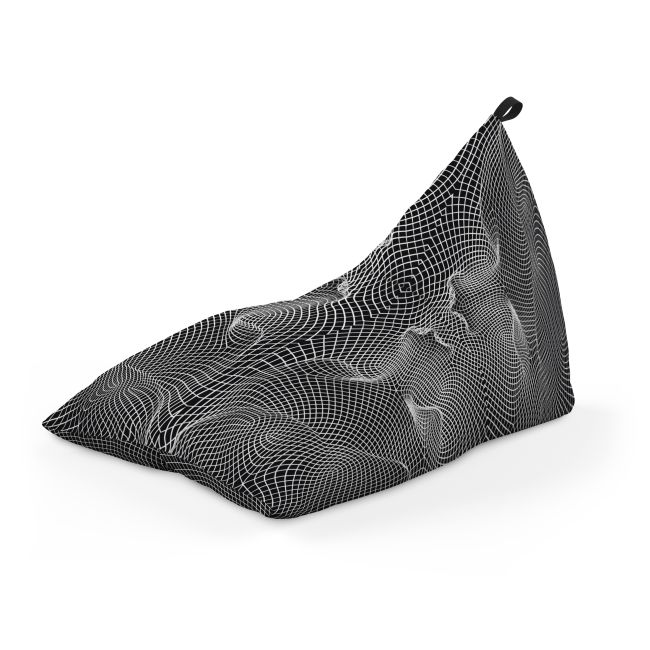 Fotoliu Units Puf Bean Bag tip Lounge, impermeabil, indoor/outdoor, sac interior, cu maner, 155 x 83 x 65 cm, topografic negru BEANUNB-LGA-L-EXT-051
