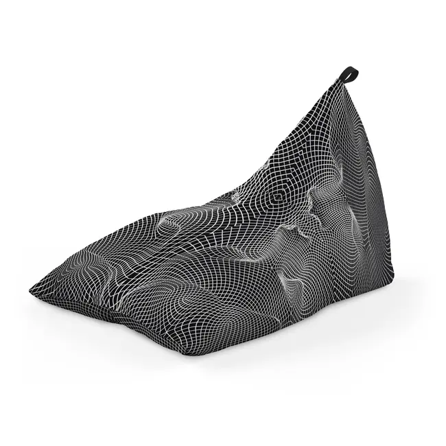Fotoliu Units Puf Bean Bag tip Lounge, impermeabil, indoor/outdoor, sac interior, cu maner, 155 x 83 x 65 cm, topografic negru BEANUNB-LGA-L-EXT-051