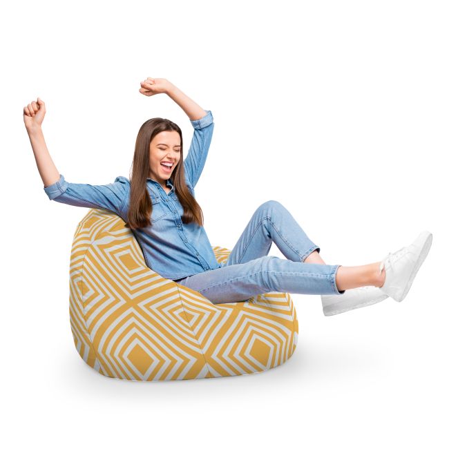 Fotoliu Units Puf Bean Bag tip para XL, impermeabil, indoor/outdoor, sac interior, cu maner, 90 x 85 x 65 cm, Diamond, Orange BEANUNB-PR-XL-EXT-157