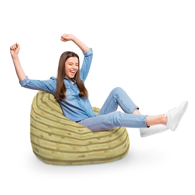 Fotoliu Units Puf Bean Bag tip para XL, impermeabil, indoor/outdoor, sac interior, cu maner, 90 x 85 x 65 cm, Minecraft Cutie BEANUNB-PR-XL-EXT-196