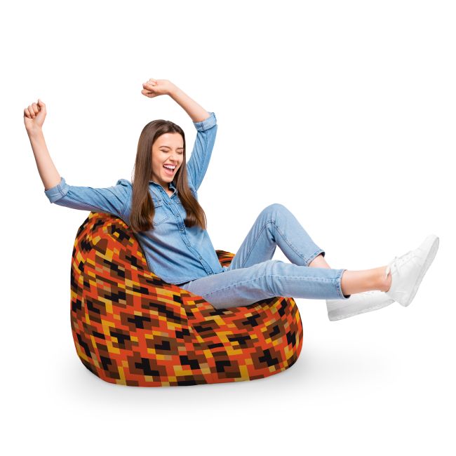 Fotoliu Units Puf Bean Bag tip para XL, impermeabil, indoor/outdoor, sac interior, cu maner, 90 x 85 x 65 cm, Minecraft Magma BEANUNB-PR-XL-EXT-202