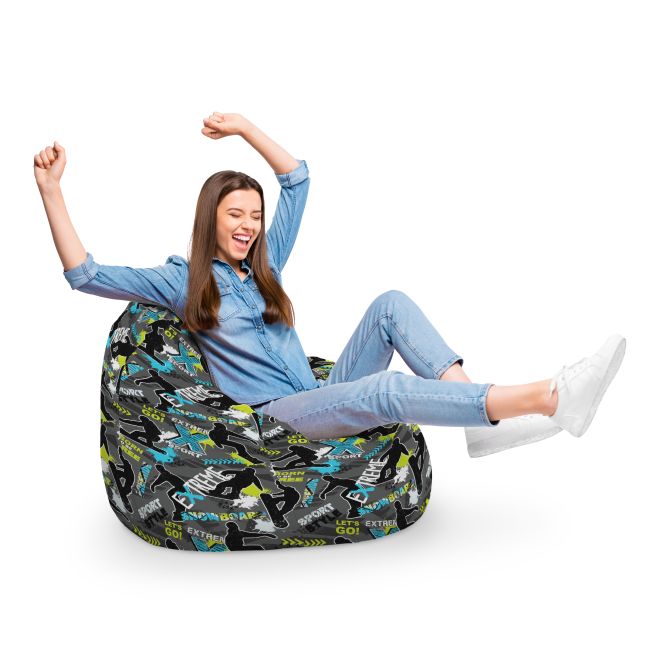 Fotoliu Units Puf Bean Bag tip para XL, impermeabil, indoor/outdoor, sac interior, cu maner, 90 x 85 x 65 cm, X-sport BEANUNB-PR-XL-EXT-093