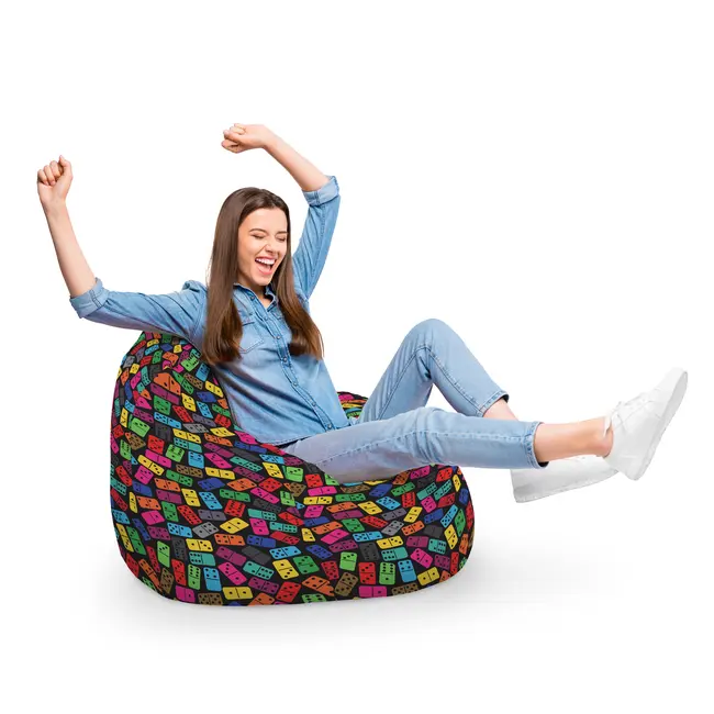 Fotoliu Units Puf Bean Bag tip para XL, impermeabil, indoor/outdoor, sac interior, cu maner, 90 x 85 x 65 cm, domino colorat BEANUNB-PR-XL-EXT-126