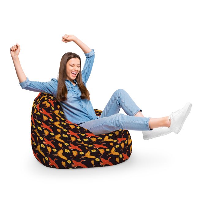 Fotoliu Units Puf Bean Bag tip para XL, impermeabil, indoor/outdoor, sac interior, cu maner, 90 x 85 x 65 cm, gaste si fluturi BEANUNB-PR-XL-EXT-114