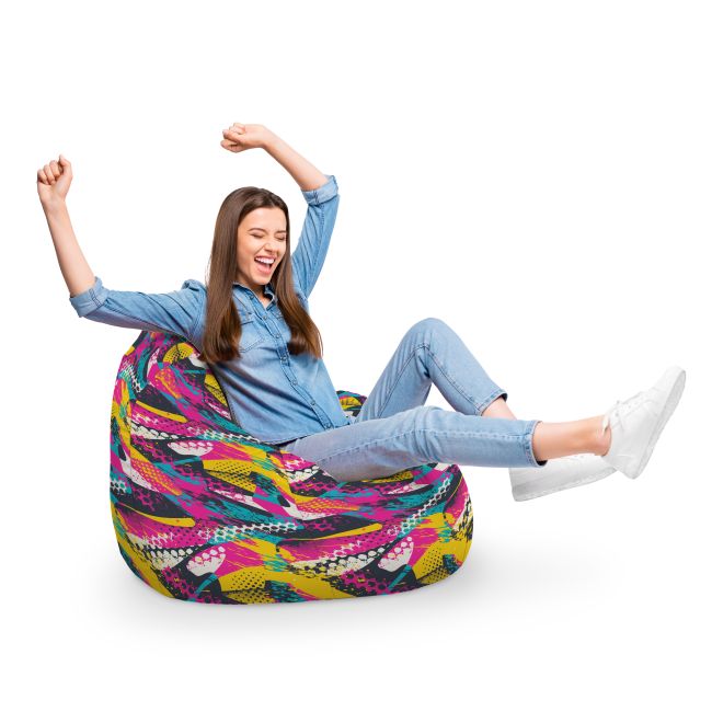 Fotoliu Units Puf Bean Bag tip para XL, impermeabil, indoor/outdoor, sac interior, cu maner, 90 x 85 x 65 cm, graffiti abstract grunge BEANUNB-PR-XL-EXT-098