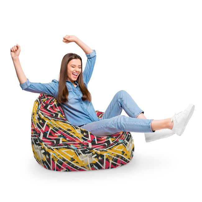 Fotoliu Units Puf Bean Bag tip para XL, impermeabil, indoor/outdoor, sac interior, cu maner, 90 x 85 x 65 cm, graffiti grunge geometric BEANUNB-PR-XL-EXT-099