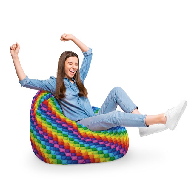 Fotoliu Units Puf Bean Bag tip para XL, impermeabil, indoor/outdoor, sac interior, cu maner, 90 x 85 x 65 cm, lego abstract BEANUNB-PR-XL-EXT-071