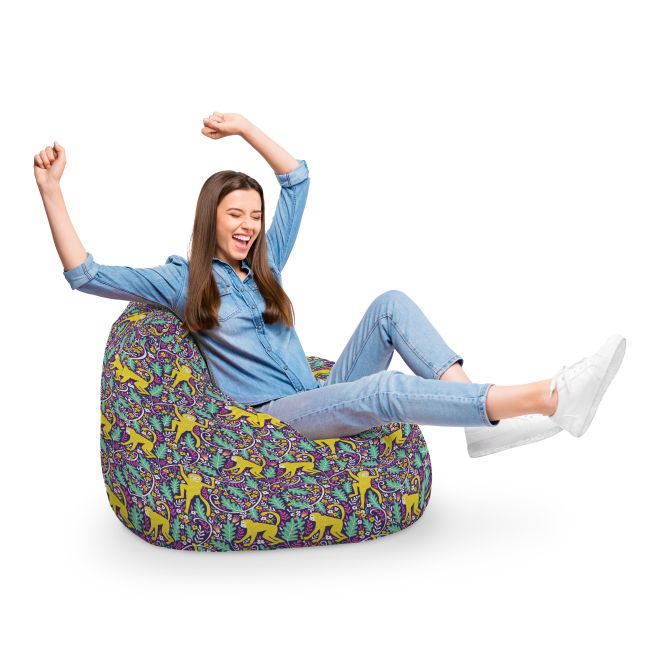 Fotoliu Units Puf Bean Bag tip para XL, impermeabil, indoor/outdoor, sac interior, cu maner, 90 x 85 x 65 cm, maimute in copac BEANUNB-PR-XL-EXT-117