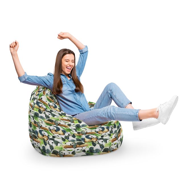 Fotoliu Units Puf Bean Bag tip para XL, impermeabil, indoor/outdoor, sac interior, cu maner, 90 x 85 x 65 cm, panda BEANUNB-PR-XL-EXT-136