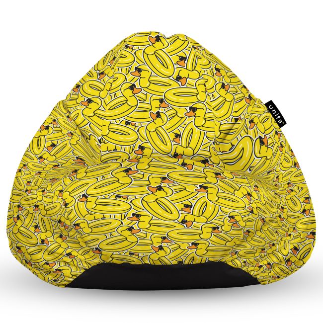 Fotoliu Units Puf Bean Bag tip para XL, impermeabil, indoor/outdoor, sac interior, cu maner, 90 x 85 x 65 cm, rate galbene cool BEANUNB-PR-XL-EXT-116