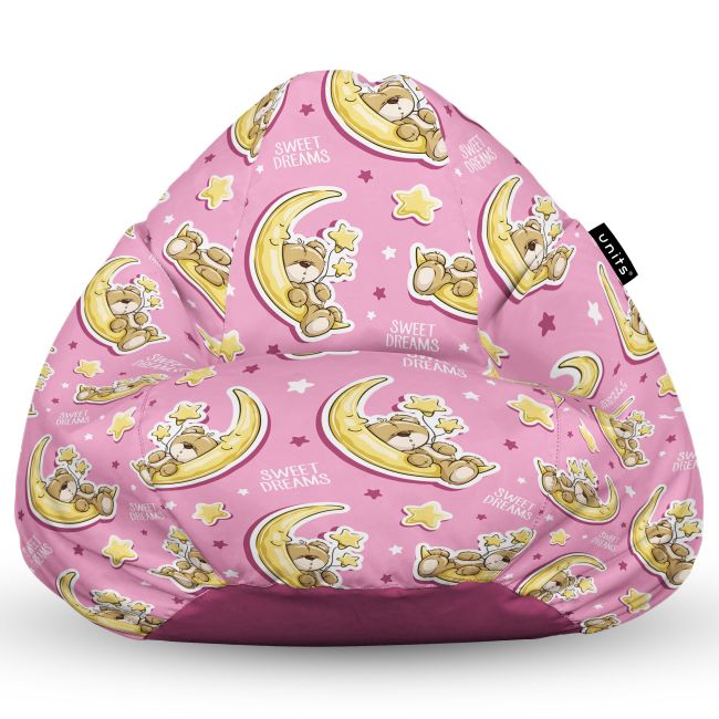 Fotoliu Units Puf Bean Bag tip para XL, impermeabil, indoor/outdoor, sac interior, cu maner, 90 x 85 x 65 cm, sweet dreams teddy bear BEANUNB-PR-XL-EXT-140