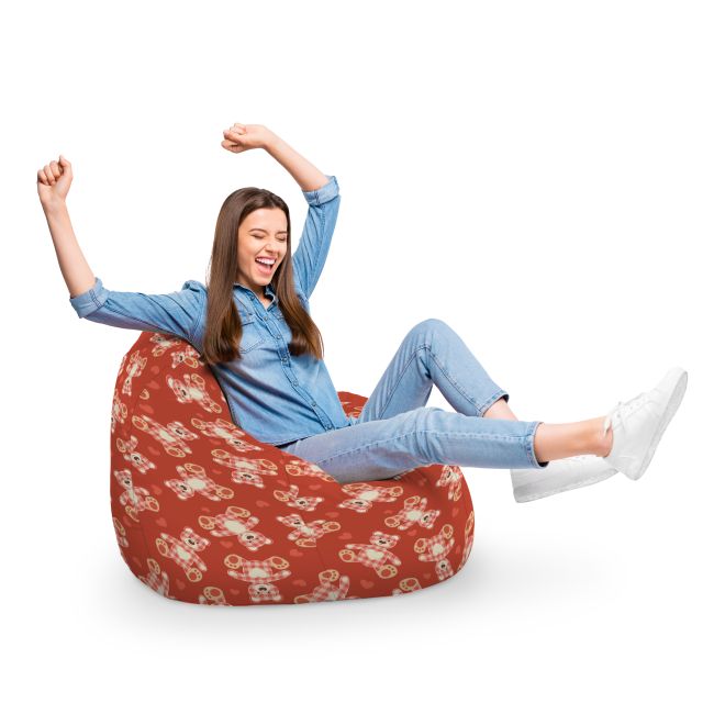 Fotoliu Units Puf Bean Bag tip para XL, impermeabil, indoor/outdoor, sac interior, cu maner, 90 x 85 x 65 cm, teddy bear caramiziu BEANUNB-PR-XL-EXT-143