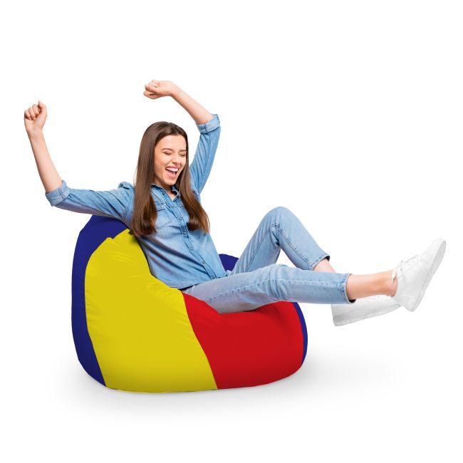 Fotoliu Units Puf Bean Bag tip para XL, impermeabil, indoor/outdoor, sac interior, cu maner, 90 x 85 x 65 cm, tricolor romania BEANUNB-PR-XL-EXT-131