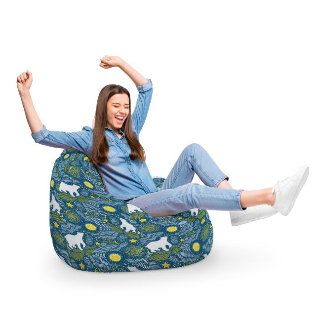Fotoliu Units Puf Bean Bag tip para XL, impermeabil, indoor/outdoor, sac interior, cu maner, 90 x 85 x 65 cm, ursi polari BEANUNB-PR-XL-EXT-139