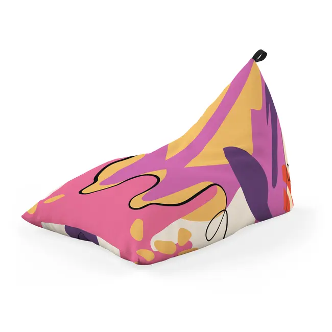 Fotoliu Units Puf Bean Bag tip Lounge, impermeabil, indoor/outdoor, sac interior, cu maner, 155 x 83 x 65 cm, Abstract Jungle Mov BEANUNB-LGA-L-EXT-178