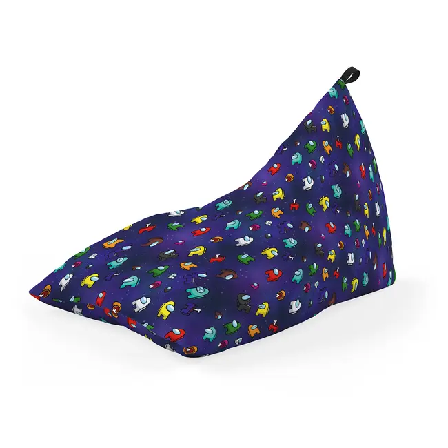 Fotoliu Units Puf Bean Bag tip Lounge, impermeabil, indoor/outdoor, sac interior, cu maner, 155 x 83 x 65 cm, Among Us Albastru BEANUNB-LGA-L-EXT-214