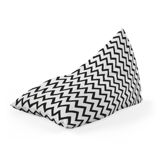 Fotoliu Units Puf Bean Bag tip Lounge, impermeabil, indoor/outdoor, sac interior, cu maner, 155 x 83 x 65 cm, Chevron Classic, Black BEANUNB-LGA-L-EXT-170