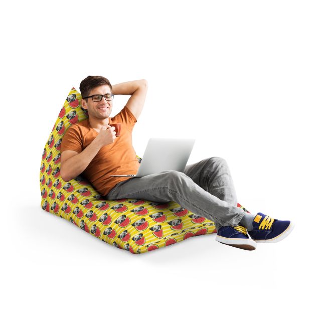 Fotoliu Units Puf Bean Bag tip Lounge, impermeabil, indoor/outdoor, sac interior, cu maner, 155 x 83 x 65 cm, pugs cu pepeni BEANUNB-LGA-L-EXT-153