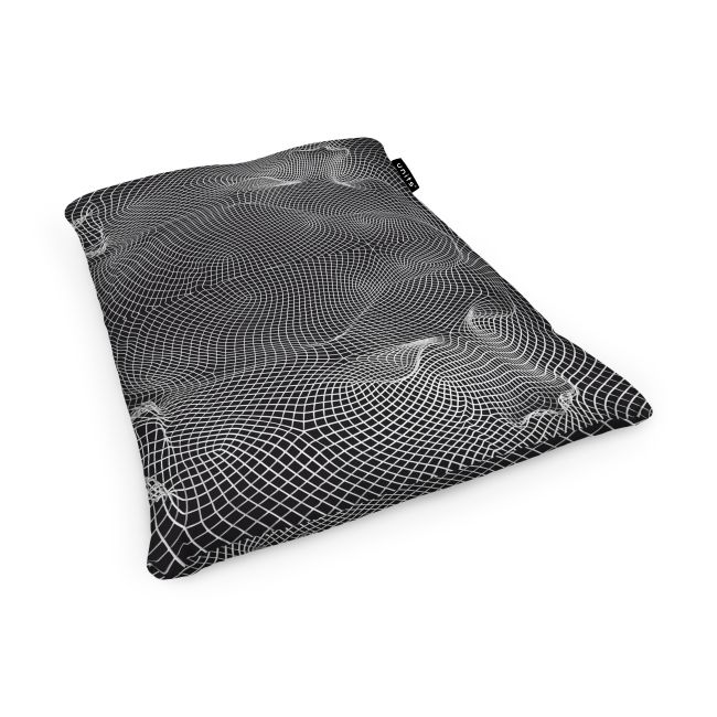 Fotoliu Units Puf Bean Bag tip Perna, impermeabil, indoor/outdoor, sac interior, 115 x 150 x 25 cm, topografic negru BEANUNB-PL-L-EXT-051