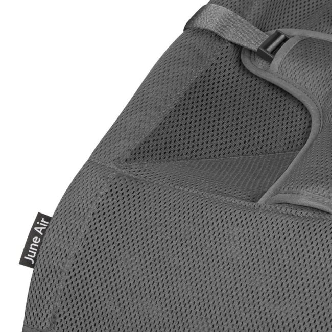 Lionelo - Fotoliu balansoar June AIR, Cu arcada cu jucarii, Ergonomic, Permite circulatia aerului, Balansare manuala, Pliabil, 0 luni+, Gri BYNLO-JUNE_AIR_GREY_STONE