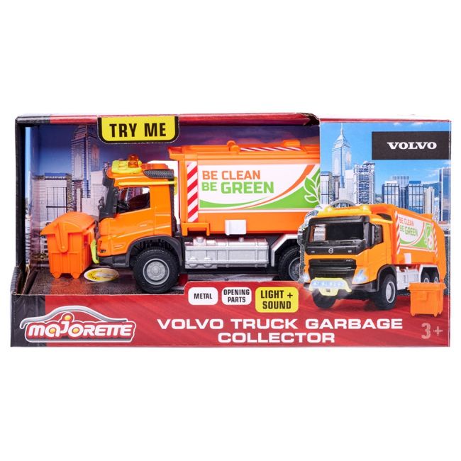 Masina de gunoi majorette volvo garbge collector cu tomberon hubs213743000