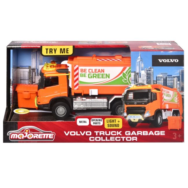 Masina de gunoi majorette volvo garbge collector cu tomberon hubs213743000