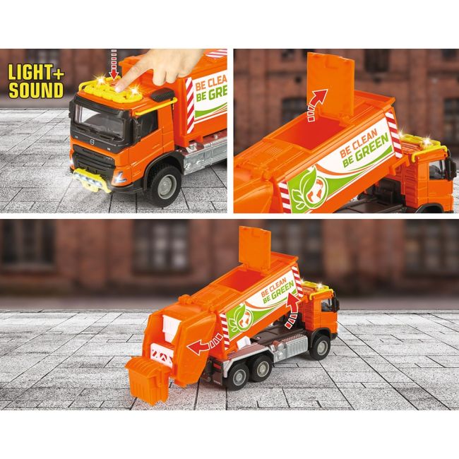 Masina de gunoi majorette volvo garbge collector cu tomberon hubs213743000