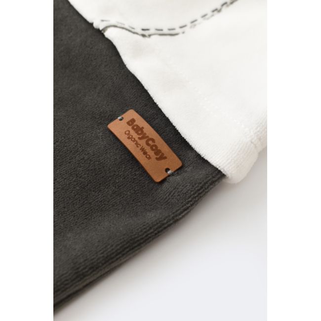 Salopeta Ursulet cu maneca lunga si botosei din 80%bumbac organic si 20% poliester - Antracit, Baby Cosy (Marime: 3-6 Luni) JEMBC-CSYK6011-3