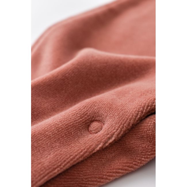 Salopeta Ursulet cu maneca lunga si botosei din 80%bumbac organic si 20% poliester - Caramiziu, Baby Cosy (Marime: 3-6 Luni) JEMBC-CSYK6013-3