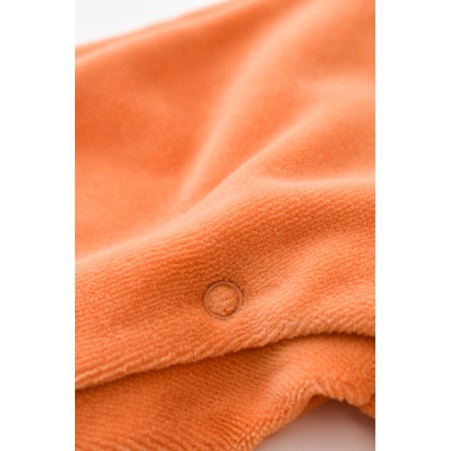 Salopeta Ursulet cu maneca lunga si botosei din 80%bumbac organic si 20% poliester - Portocaliu, Baby Cosy (Marime: 3-6 Luni) JEMBC-CSYK6012-3