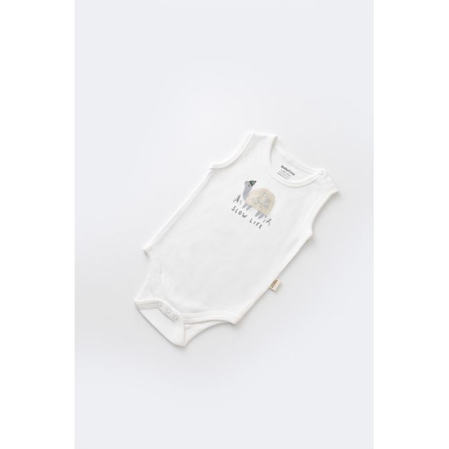 Set Broscuta cu salopeta si body din 80%bumbac organic si 20% poliester - Crem, Baby Cosy (Marime: 0-3 Luni) JEMBC-CSYK6019-0