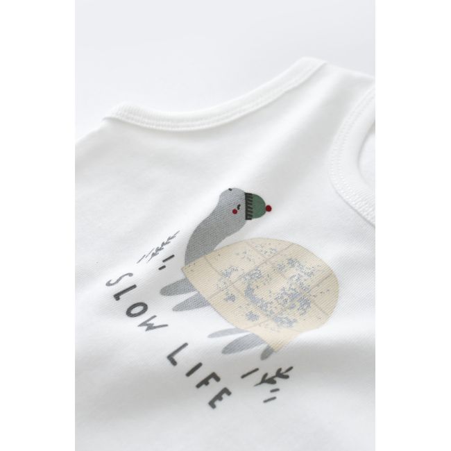 Set Broscuta cu salopeta si body din 80%bumbac organic si 20% poliester - Crem, Baby Cosy (Marime: 0-3 Luni) JEMBC-CSYK6019-0
