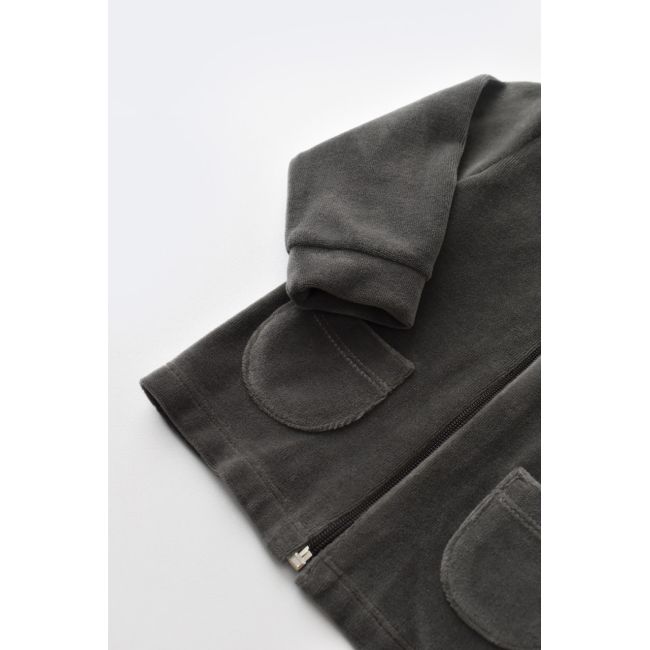 Set Ursulet cu bluzita cu fermoar si gluga si panataloni lungi din 80%bumbac organic si 20% poliester - Antracit, Baby Cosy (Marime: 18-24 Luni) JEMBC-CSYK6016-18