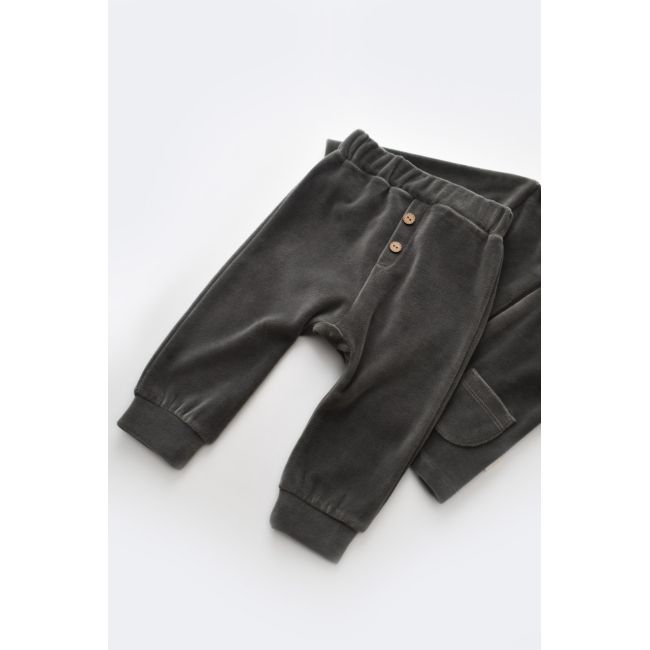 Set Ursulet cu bluzita cu fermoar si gluga si panataloni lungi din 80%bumbac organic si 20% poliester - Antracit, Baby Cosy (Marime: 18-24 Luni) JEMBC-CSYK6016-18
