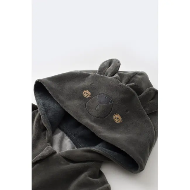 Set Ursulet cu bluzita cu fermoar si gluga si panataloni lungi din 80%bumbac organic si 20% poliester - Antracit, Baby Cosy (Marime: 9-12 luni) JEMBC-CSYK6016-9