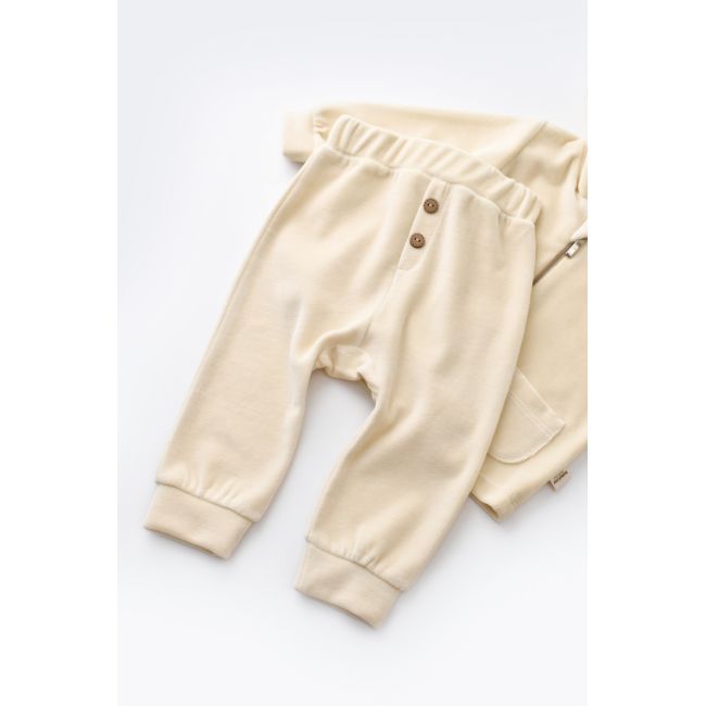 Set Ursulet cu bluzita cu fermoar si gluga si panataloni lungi din 80%bumbac organic si 20% poliester - Crem, Baby Cosy (Marime: 9-12 luni) JEMBC-CSYK6015-9