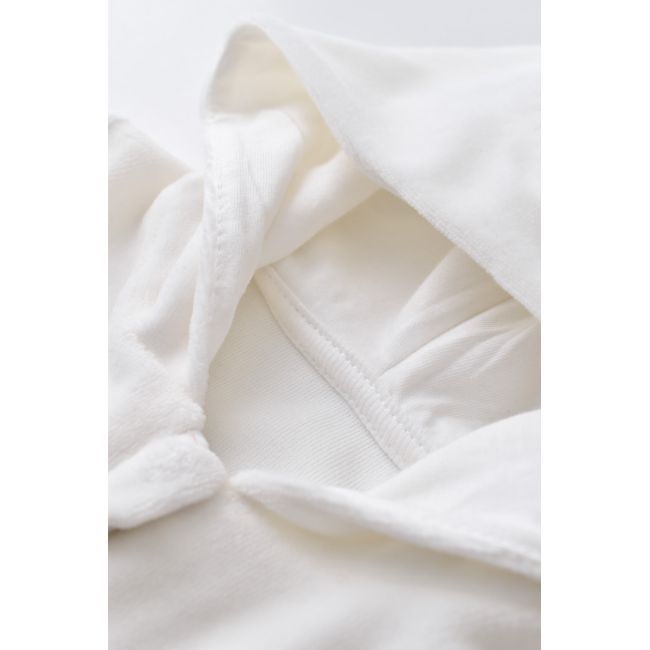 Set Ursulet cu bluzita cu fermoar si gluga si panataloni lungi din 80%bumbac organic si 20% poliester - Ecru, Baby Cosy (Marime: 18-24 Luni) JEMBC-CSYK6014-18