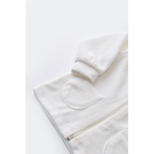 Set Ursulet cu bluzita cu fermoar si gluga si panataloni lungi din 80%bumbac organic si 20% poliester - Ecru, Baby Cosy (Marime: 3-6 Luni) JEMBC-CSYK6014-3