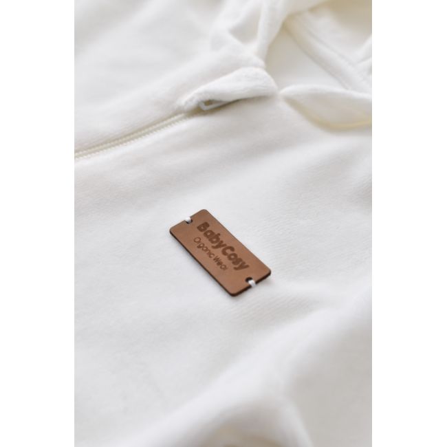 Set Ursulet cu bluzita cu fermoar si gluga si panataloni lungi din 80%bumbac organic si 20% poliester - Ecru, Baby Cosy (Marime: 3-6 Luni) JEMBC-CSYK6014-3