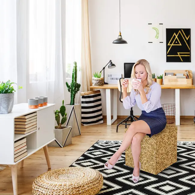 Taburet Units, cub, paie, 45 x 45 x 45 cm BEANUN-CU-045-V2