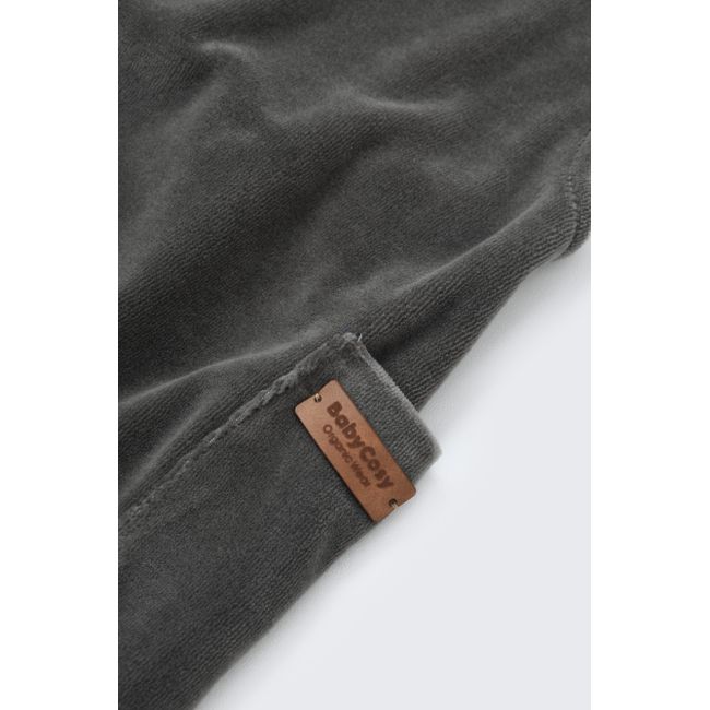 Salopeta Velvet cu bretele din 80%bumbac organic si 20% poliester - Antracit, Baby Cosy (Marime: 3-6 Luni) JEMBC-CSYK6034-3